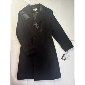 Preston & York Black Wool Peacoat Coat Size 4 NWT Classic Winter Jacket double